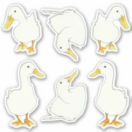 Witte eenden op maat gesneden Stickers (Voorkant)