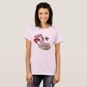 Witte eendriekhoorn en bloemen t-shirt (Voorkant volledig)