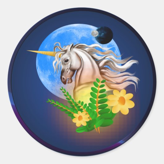 Witte Eenhoorn, Alien World Sticker (Voorkant)