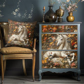  Witte Eenhoorn Bloemen Fantasy Art Sprookje Kussen