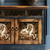 Witte Eenhoorn Bloemen Sprookjesweide Fantasy Art Tissuepapier