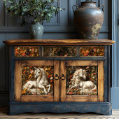 Witte Eenhoorn Bloemenweide Fantasy Art Sprookje Tissuepapier