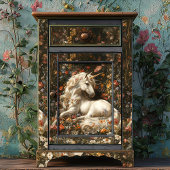 Witte Eenhoorn Bloemenweide Fantasy Art Sprookje Tissuepapier