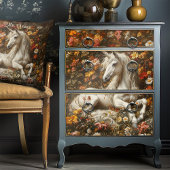 Witte Eenhoorn Bloemenweide Fantasy Art Sprookje Tissuepapier