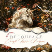 Witte Eenhoorn Bloemenweide Fantasy Art Sprookje Tissuepapier