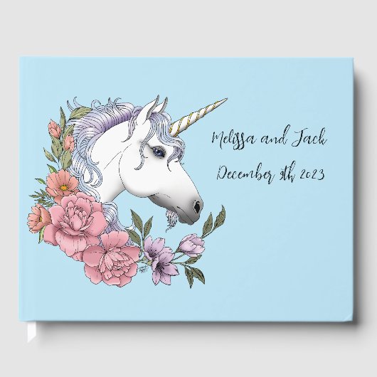 Witte Eenhoorn Bruiloft Gastenboek (Voorkant)