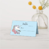 Witte Eenhoorn Bruiloft Plaatskaartje (Achterkant)