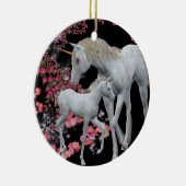 Witte eenhoorn- en veefantasiesornament keramisch ornament (Rechts)