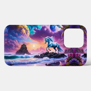 Witte eenhoorn fantasie tropisch strand Case-Mate iPhone case