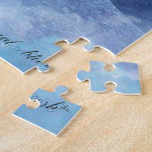 Witte eenhoorn fokken op de maan legpuzzel (Zijkant)