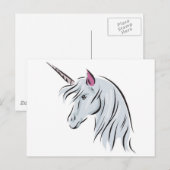 witte eenhoorn hoofd briefkaart (Voorkant / Achterkant)