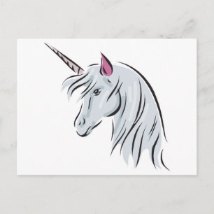 witte eenhoorn hoofd briefkaart