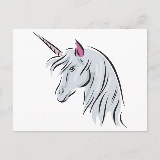 witte eenhoorn hoofd briefkaart (Voorkant)