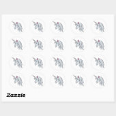 witte eenhoorn hoofd ronde sticker (Vel)