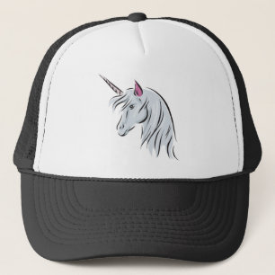 witte eenhoorn hoofd trucker pet
