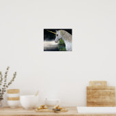 Witte eenhoorn in de meeste fantasie paardenkunst poster (Keuken)
