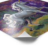 Witte Eenhoorn in een Glade Foto Afdruk (Hoek)