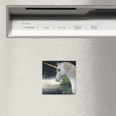 Witte eenhoorn in mist fantasy Magnet (Insitu (Vaatwasser))