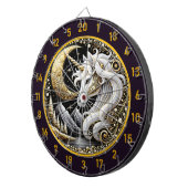 Witte eenhoorn inspireert focus en verwondering dartbord (Voorkant Rechts)