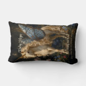 Witte Eenhoorn Met Blauwe Vlinder Vleugels Babykam Kussen (Achterkant)