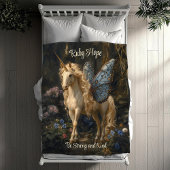 Witte eenhoorn met blauwe vlindervleugels kwekerij fleece deken