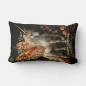 Witte Eenhoorn Met Oranje Vlinder Vleugels Tiener Kussen (Achterkant)