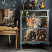 Witte Eenhoorn Met Oranje Vlinder Vleugels Tiener Kussen