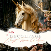 Witte Eenhoorn met Roze Orchideeën Winter Fantasy Tissuepapier