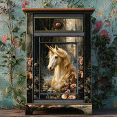 Witte Eenhoorn met Roze Orchideeën Winter Fantasy Tissuepapier