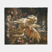 Witte eenhoorn met vleugels in een bloemenbos fleece deken (Voorkant (Horizontaal))