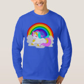 Witte Eenhoorn op Cloud Rainbow Mannen T-shirt (Voorkant)