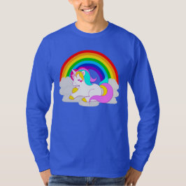 Witte Eenhoorn op Cloud Rainbow Mannen T-shirt