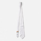 Witte eenhoorn op regenboog en wolken stropdas (Achterkant)