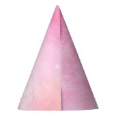  witte eenhoorn op roze Waterverf achtergrond Feesthoedjes (Achterkant)