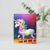 Witte Eenhoorn Paard-37474 Briefkaart (Staand voorkant)