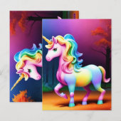 Witte Eenhoorn Paard-37474 Briefkaart (Voorkant / Achterkant)