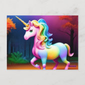 Witte Eenhoorn Paard-37474 Briefkaart (Achterkant)