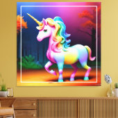 Witte Eenhoorn Paard-37474 Canvas Afdruk (Insitu (Woonkamer))