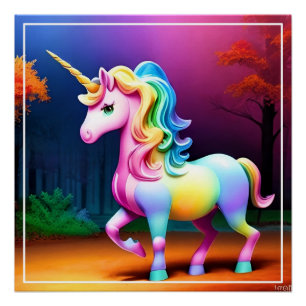 Witte Eenhoorn Paard-37474 Perfect Poster