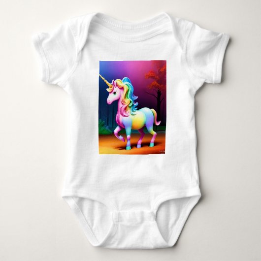 Witte Eenhoorn Paard-37474 Romper (Voorkant)