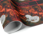  witte eenhoorn paard fantasie gepersonaliseerd cadeaupapier (Rol Hoek)