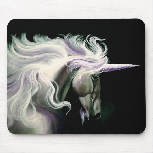 Witte Eenhoorn Paarse Muismat (Voorkant)