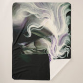 Witte Eenhoorn Paarse Sherpa Deken (Voorkant)