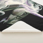 Witte Eenhoorn Paarse Sherpa Deken (3/4)