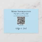 Witte eenhoorn roze bloemen blauw informatiekaartje (Achterkant)