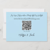 Witte eenhoorn roze bloemen blauw save the date (Achterkant)