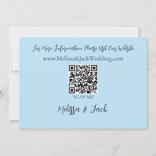 Witte eenhoorn roze bloemen blauw save the date (Achterkant)