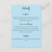 Witte Eenhoorn Roze Bloemen Blauwe Bruiloft Informatiekaartje (Voorkant)