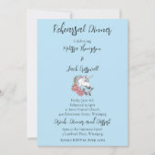 Witte Eenhoorn Roze Bloemen Bruiloft Kaart (Voorkant)