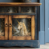 Witte Eenhoorn Roze Orchideeën Winter Sprookjespaa Tissuepapier